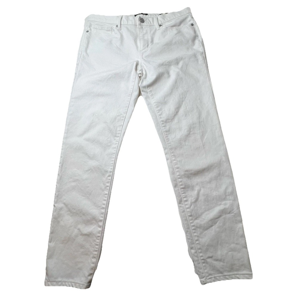 Banana Republic Premium Denim Mid Rise White Skinny Jean Ankle Length Size 29